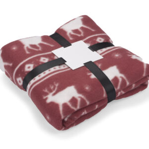 Koc polarowy RENO z własnym nadrukiem, kolor czerwony