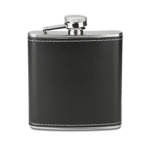 Piersiówka BANFF 180 ml z własnym nadrukiem, kolor czarny