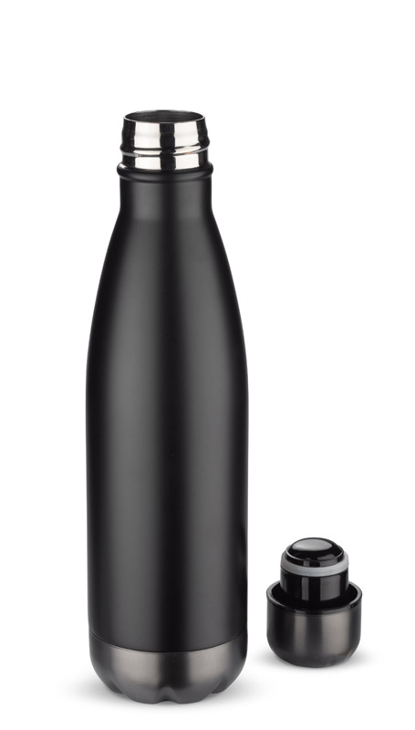 Butelka termiczna 500 ml WATRO z własnym nadrukiem, kolor czarny