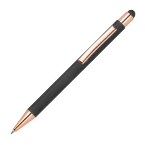 Długopis metalowy touch pen soft touch MIRAMAR - z logo z własnym nadrukiem, kolor ciemnoszary