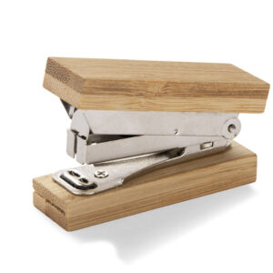 Zszywacz bambusowy STAPI z własnym nadrukiem, kolor biały