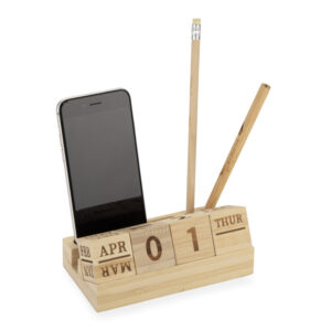Kalendarz bambusowy NEN z własnym nadrukiem, kolor naturalny