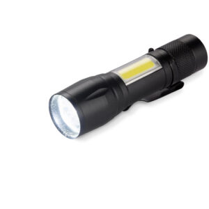 Latarka VERTI z własnym nadrukiem, kolor czarny