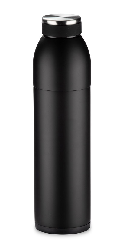 Butelka termiczna DUAL 600 ml z własnym nadrukiem, kolor czarny