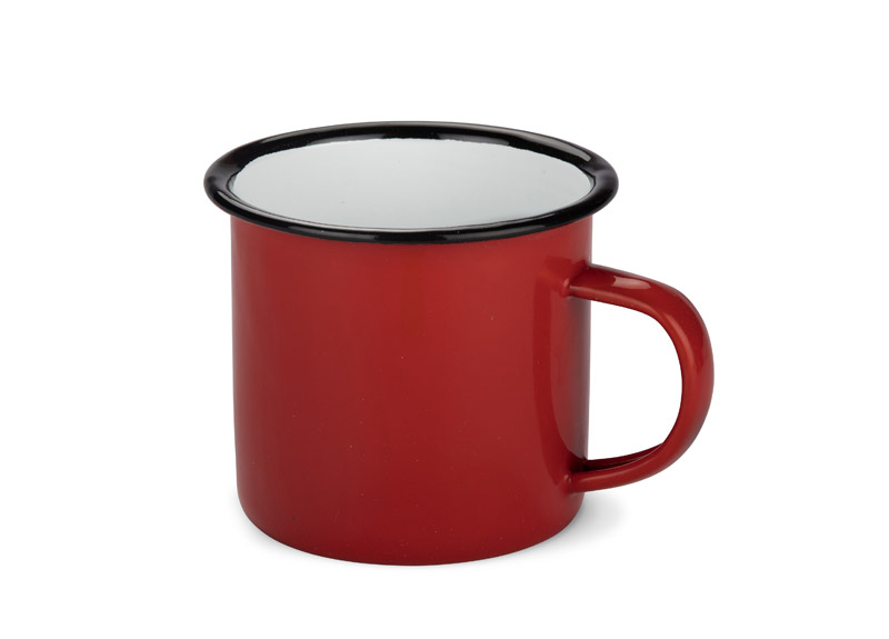 Kubek emaliowany EMAL 300 ml z własnym nadrukiem, kolor czerwony