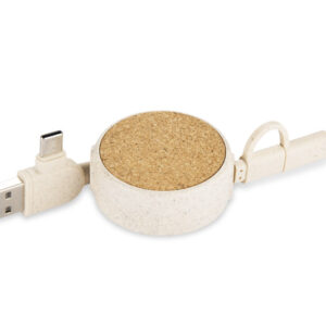 Kabel do ładowania SLOPI z własnym nadrukiem, kolor naturalny