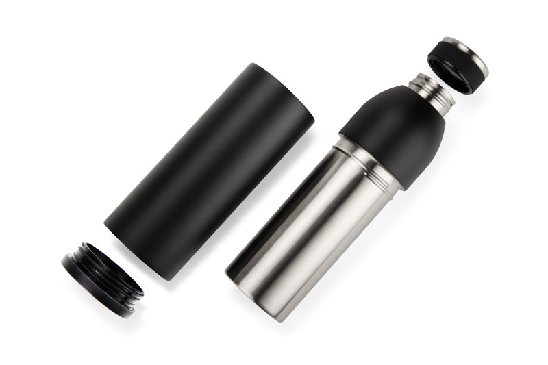 Butelka termiczna DUAL 600 ml z własnym nadrukiem, kolor czarny