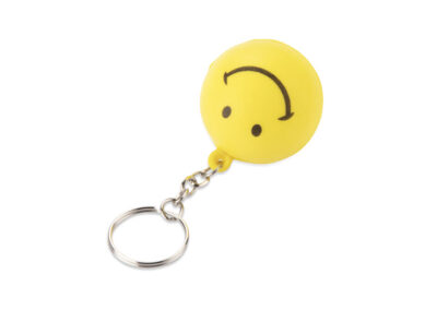 Brelok antystresowy SMILE z własnym nadrukiem, kolor żółty