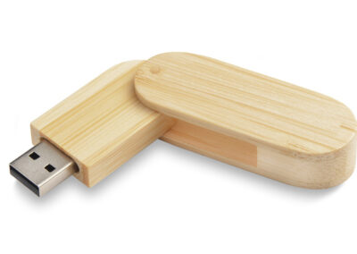 Pamięć USB bambusowa STALK 8 GB z własnym nadrukiem, kolor brązowy