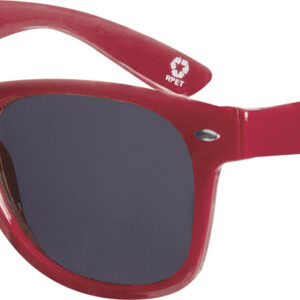 Okulary przeciwsłoneczne rPET ILLINOIS - z logo z własnym nadrukiem, kolor czerwony