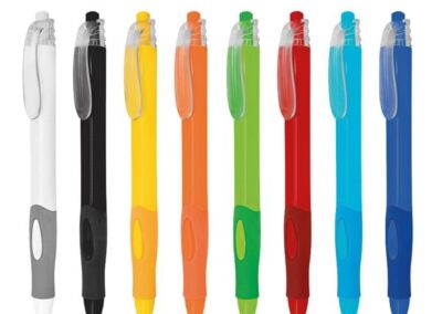 Długopis plastikowy z przezroczystymi elementami / Tetron z własnym nadrukiem