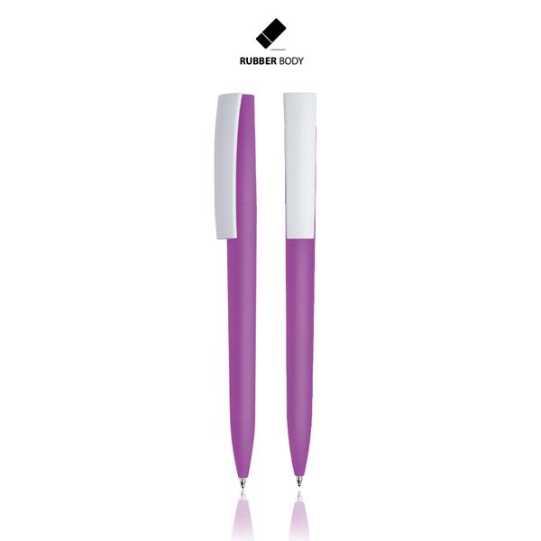 Długopis plastikowy soft touch / Rubby z własnym nadrukiem, kolor Purple