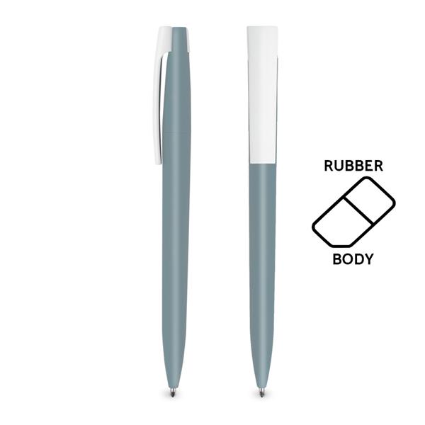 Długopis plastikowy soft touch / Rubby z własnym nadrukiem, kolor Light Grey
