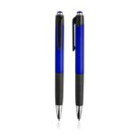 Royal blue Plastikowy długopis z gumowanym uchwytem. / Hollic