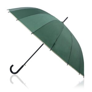 Parasol automatyczny z drewnianą rączką / Raynfall z własnym nadrukiem, kolor Ciemnozielony