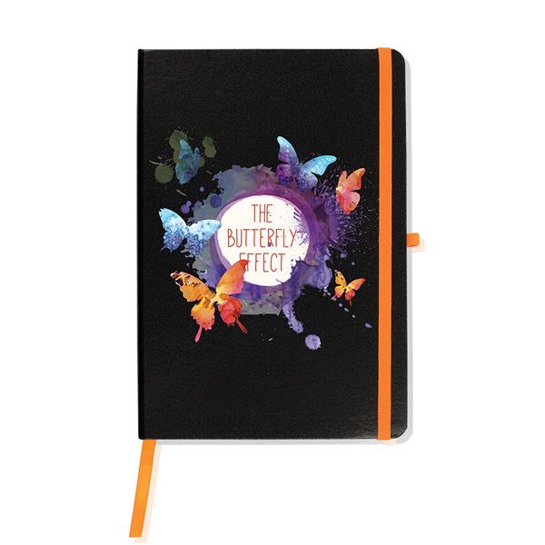 Notes A5 z kieszonką, twarda okładka / Happynote z własnym nadrukiem, kolor Żółty