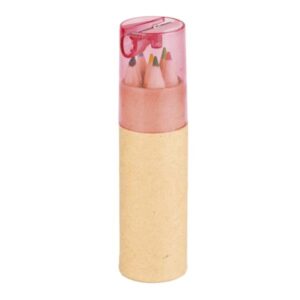 Kredki 6 szt. z temperówką / Lory z własnym nadrukiem, kolor Light Pink