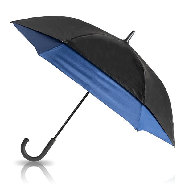 Parasol rozkładany na boki / Raingrow z własnym nadrukiem, kolor Granatowy