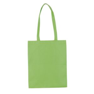 80g Torba z długim uchwytem z włókniny, szyta / Klya z własnym nadrukiem, kolor Jasnozielony