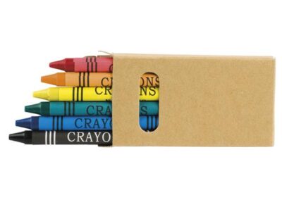 Kredki świecowe 6 szt. / SixArt z własnym nadrukiem, kolor Recycled