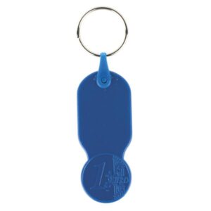 Plastikowy brelok z żetonem 1 € / Key01 z własnym nadrukiem, kolor Royal blue