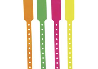 Opaska winylowa na nadgarstek jednorazowa, fluorescencyjna / Darlen z własnym nadrukiem, kolor Pomarańczowy