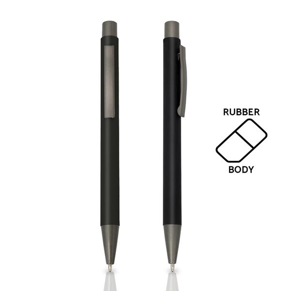 Długopis metalowy aluminiowy soft touch / Rupen z własnym nadrukiem, kolor Czarny