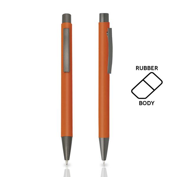 Długopis metalowy aluminiowy soft touch / Rupen z własnym nadrukiem, kolor Pomarańczowy
