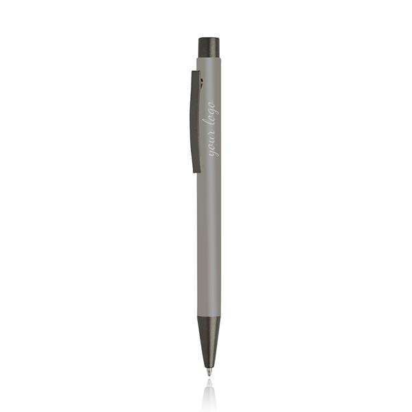 Długopis metalowy aluminiowy soft touch / Rupen z własnym nadrukiem, kolor Srebrny