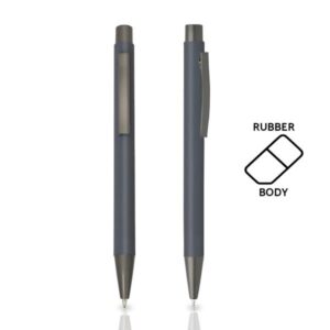 Długopis metalowy aluminiowy soft touch / Rupen z własnym nadrukiem, kolor Ciemnoszary