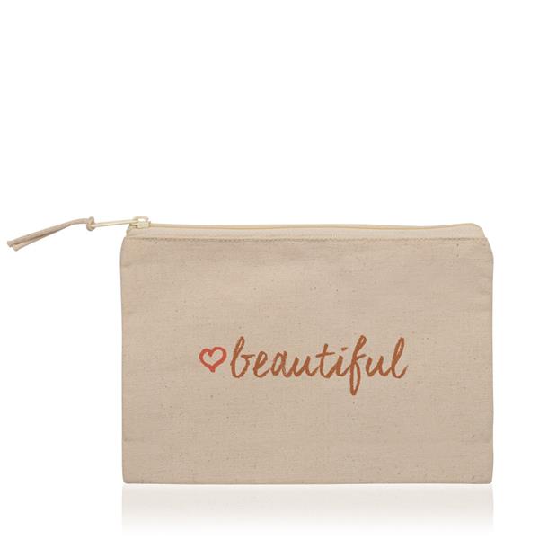 Etui bawełniane z zamkniem / Cotpouch z własnym nadrukiem, kolor Natural