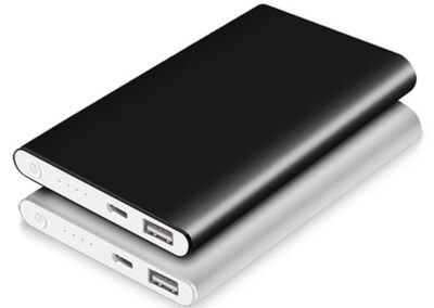 Aluminiowy power bank 4000 mAh / Powar z własnym nadrukiem, kolor Light Grey
