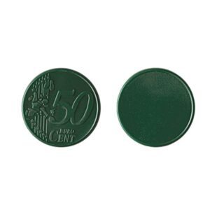 Plastikowy żeton do wózka 0,50 € / Coin 50 z własnym nadrukiem, kolor Zielony
