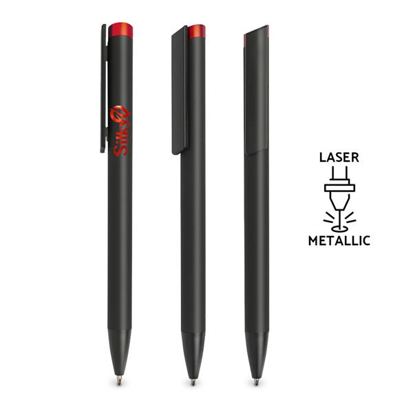 Długopis metalowy soft touch / Clipsy z własnym nadrukiem, kolor Dark Red