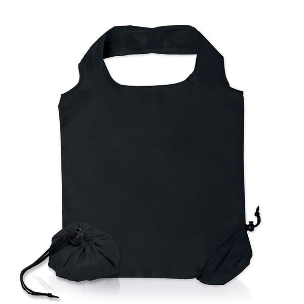 190T Składana torba / Ballbag z własnym nadrukiem, kolor Czarny