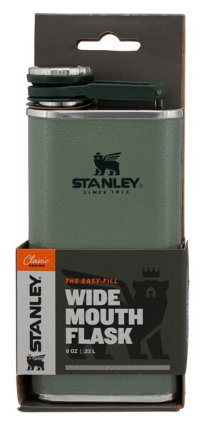 Piersiówka Stanley CLASSIC EASY FILL WIDE MOUTH FLASK 0,23 L z własnym nadrukiem, kolor Hammertone Green