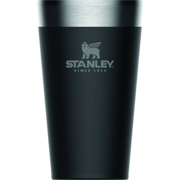 Kubek Stanley ADVENTURE STACKING BEER PINT 0,47 L z własnym nadrukiem, kolor Matte Black Pebble