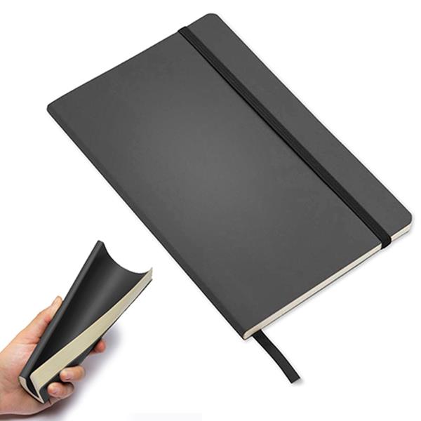 Notes A5 miękka termiczna okładka / Flexy z własnym nadrukiem, kolor Czarny