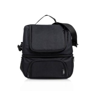 Torba termiczna Rpet z dwiema przegródkami / Ecolunch z własnym nadrukiem, kolor Czarny