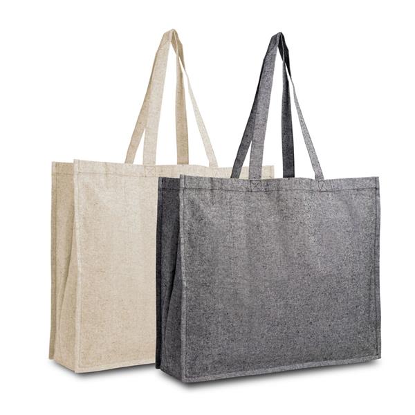 Torba bawełniana z recyklingu 190g/m2 / Fashionista z własnym nadrukiem, kolor Czarny