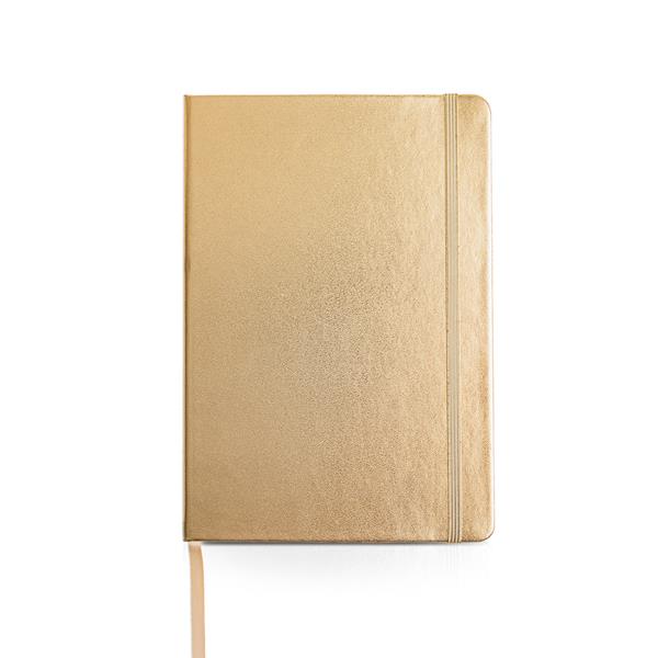 Notes A5 z błyszczącą okładką / Notelux z własnym nadrukiem, kolor Złoty