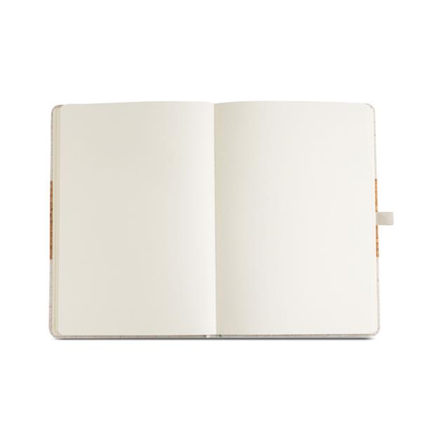 Notes A5 z okładką z lna i korka / BigBang z własnym nadrukiem, kolor Natural