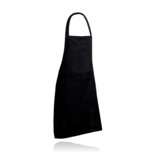 Bawełniany fartuch z recyklingu 180g/m2 / APromo z własnym nadrukiem, kolor Czarny