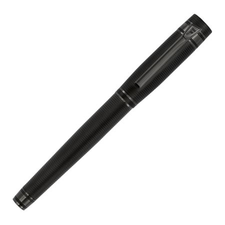 Pióro kulkowe Bold Stripe Black z własnym nadrukiem, kolor Czarny