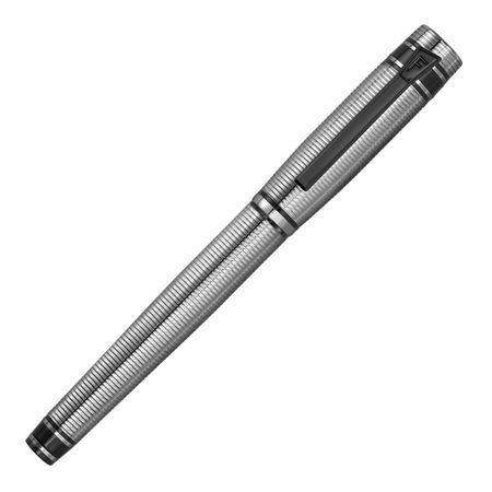 Pióro kulkowe Bold Stripe Chrome & Gun z własnym nadrukiem, kolor Szary