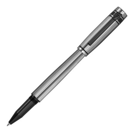 Pióro kulkowe Bold Stripe Chrome & Gun z własnym nadrukiem, kolor Szary