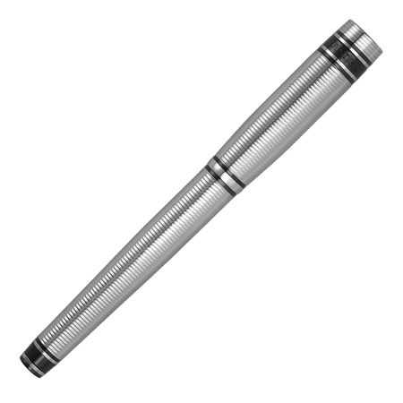 Pióro kulkowe Bold Stripe Chrome & Gun z własnym nadrukiem, kolor Szary