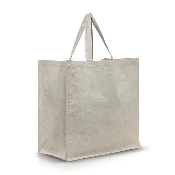 Torba z recyklingowej bawełny 180g z laminowanym wnętrzem / SHOPPER z własnym nadrukiem, kolor Beżowy