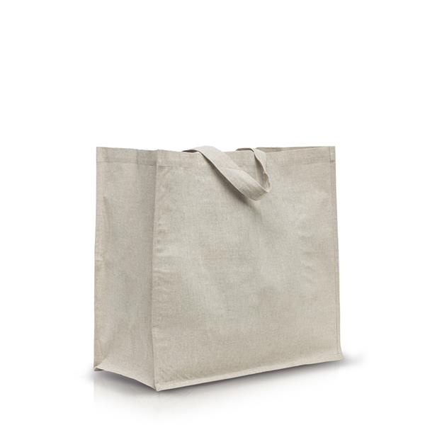 Torba z recyklingowej bawełny 180g z laminowanym wnętrzem / SHOPPER z własnym nadrukiem, kolor Beżowy