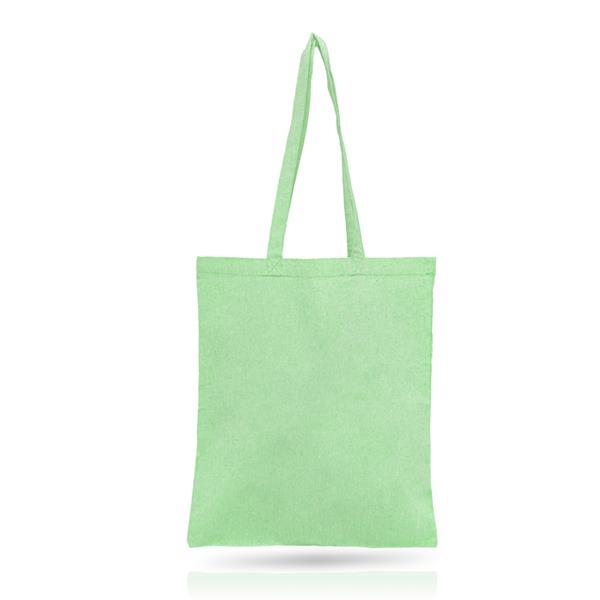 Torba z bawełny 140g z recyklingu z dodatkiem poliestru / RECYCOT z własnym nadrukiem, kolor Pistachio Green